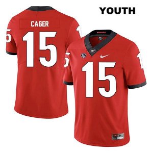 Youth Georgia Bulldogs NCAA #15 Lawrence Cager Nike Stitched Red Legend Authentic College Football Jersey SAS2754UP